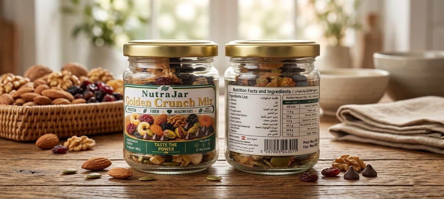 NutraJar Golden Crunch Mix jar